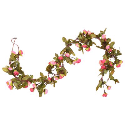 vidaXL Ghirlande Fiori Artificiali Natale 6 pz Rosé 215 cm