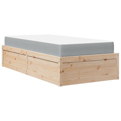 vidaXL Letto con Materasso 90x200 cm in Legno Massello di Pino