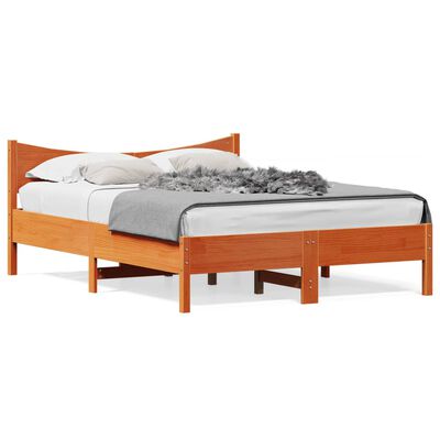 vidaXL Letto senza Materasso Marrone Cera 140x190 cm in Legno di Pino