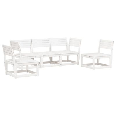 vidaXL Set Salotto da Giardino 5 pz Bianco in Legno Massello di Pino