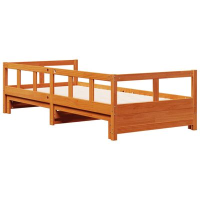 vidaXL Dormeuse senza Materasso Marrone Cera 80x200 cm Legno di Pino