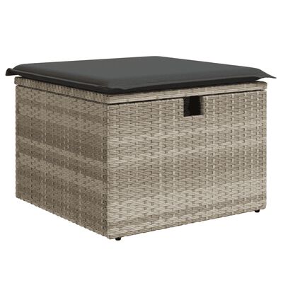 vidaXL Set Divani da Giardino 7pz con Cuscini Grigio Chiaro Polyrattan