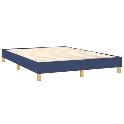 vidaXL Letto a Molle con Materasso e LED Blu 140x190 cm in Tessuto