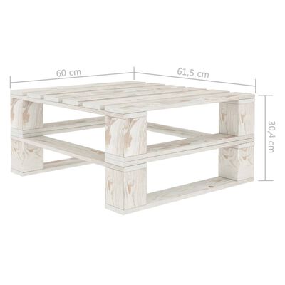 vidaXL Set Salotto da Giardino 6 pz Pallet in Legno Bianco