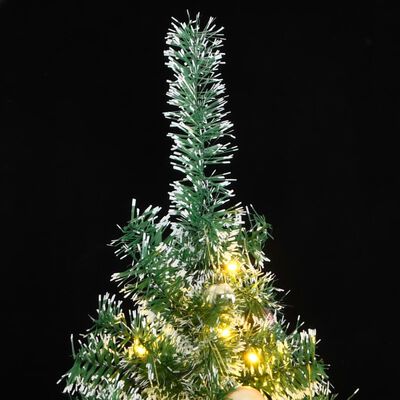 vidaXL Albero di Natale Artificiale con 300 LED Palline e Neve 180 cm