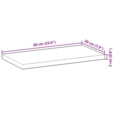 vidaXL Ripiano a Parete 60x20x2 cm Legno Massello Acacia Rifinito Olio