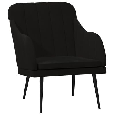 vidaXL Poltrona Nera 63x76x80 cm Velluto