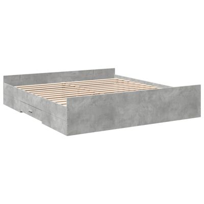 vidaXL Giroletto Cassetti Grigio Cemento 200x200 cm Legno Multistrato