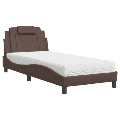 vidaXL Letto con Materasso Marrone 80x200 cm in Similpelle