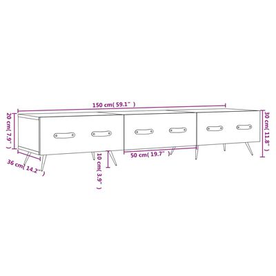 vidaXL Mobile Porta TV Grigio Cemento 150x36x30 cm Legno Multistrato