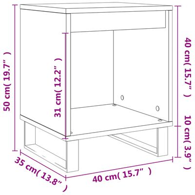 vidaXL Comodino Grigio Sonoma 40x35x50 cm in Legno Multistrato