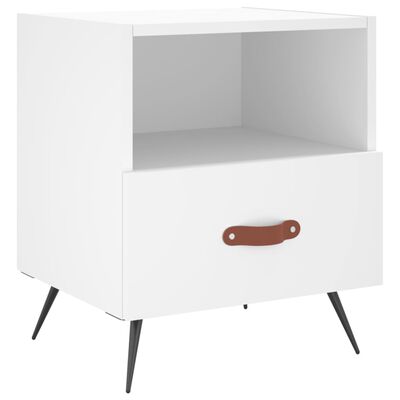 vidaXL Comodino Bianco 40x35x47,5 cm in Legno Multistrato