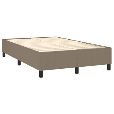 vidaXL Letto a Molle con Materasso e LED Tortora 120x200cm in Tessuto