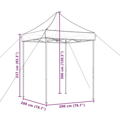 vidaXL Tenda da Festa Pieghevole Pop-Up Bordò 200x200x306 cm