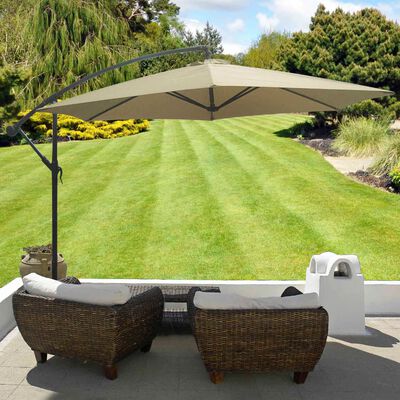 vidaXL vidaXL Ombrellone da Giardino a Sbalzo 3 m Beige UV50+