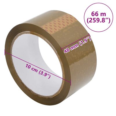 vidaXL Nastro da Imballaggio 12pz Marrone 48 mm x 66 m