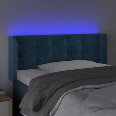 vidaXL Testiera a LED Blu Scuro 103x16x78/88 cm in Velluto