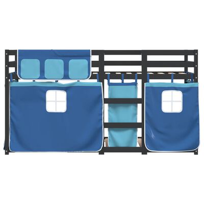 vidaXL Letto a Castello senza Materasso Blu 90x200cm Massello Pino