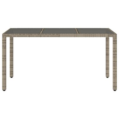 vidaXL Tavolo da Giardino Piano in Vetro Grigio 150x90x75cm Polyrattan