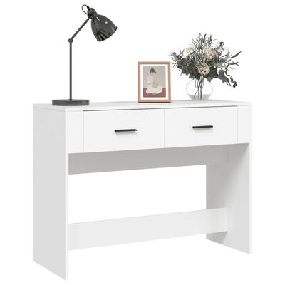 vidaXL Tavolino Consolle Bianco 100x39x75 cm in Legno Multistrato