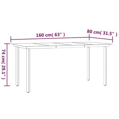 vidaXL Set da Pranzo da Giardino 5 pz Nero Grigio Polyrattan e Acciaio