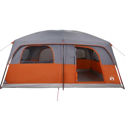 vidaXL Tenda Familiare Cabina 10 Persone Grigia Arancione Impermeabile