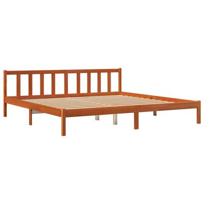 vidaXL Giroletto senza Materasso Marrone Cera 180x200 cm Legno di Pino