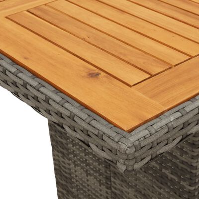 vidaXL Set Bistrò da Giardino 9 pz con Cuscini in Polyrattan Grigio