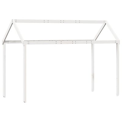 vidaXL Letto Soppalco con Scala e Tetto Bianco 80x200 cm Massello Pino