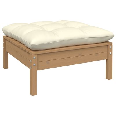 vidaxL Set Salotto da Giardino 7pz con Cuscini Crema in Legno di Pino