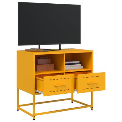 vidaXL Mobile TV Giallo Senape 68x39x60,5 cm in Acciaio