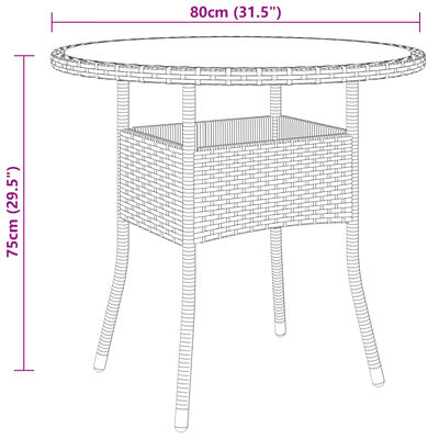 vidaXL Set da Pranzo per Giardino 3 pz in Polyrattan Grigio