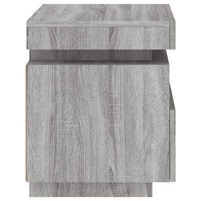 vidaXL Comodino con Luci LED Grigio Sonoma 40x39x48,5 cm