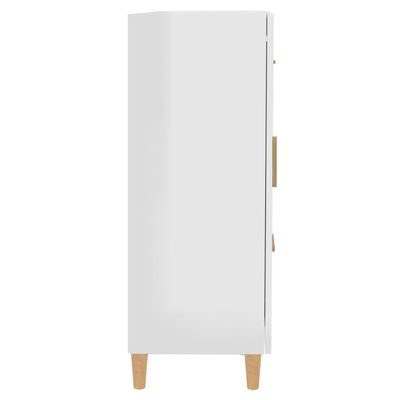 vidaXL Credenza 69,5x34x90 cm in Legno Multistrato Bianco Lucido