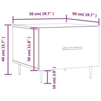 vidaXL Tavolini da Salotto 2 pz Bianchi 50x50x40 cm Legno Multistrato