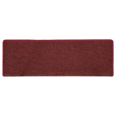 vidaXL Tappetini per Scale 15 pz 65x21x4 cm Rosso Opaco