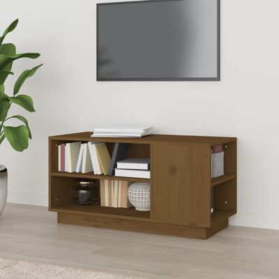 vidaXL Mobile Porta TV ambra 80x35x40,5 cm in Legno Massello di Pino