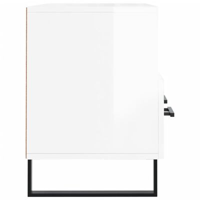 vidaXL Mobile Porta TV Bianco Lucido 102x36x50 cm in Legno Multistrato