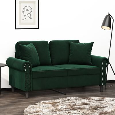 vidaXL Cuscini Decorativi 2 pz Verde Scuro 40x40 cm in Velluto