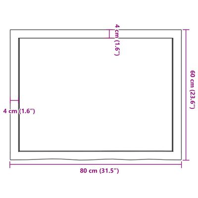 vidaXL Ripiano Marrone Scuro 80x30x(2-6) cm Massello Rovere Trattato