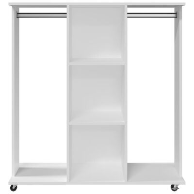 vidaXL Armadio con ruote Bianco 102x38x110 cm in Legno Multistrato