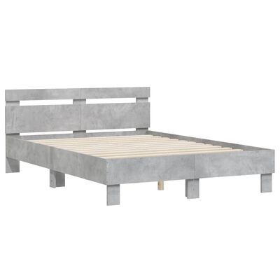 vidaXL Giroletto Testiera Grigio Cemento 135x190 cm Legno Multistrato