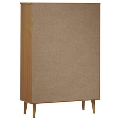 vidaXL Libreria MOLDE Marrone 90x35x133,5 cm in Legno Massello di Pino