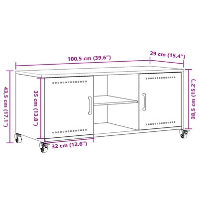 vidaXL Mobile TV Rosa 100,5x39x43,5 cm in Acciaio