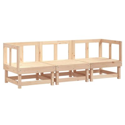 vidaXL Set Salotto da Giardino 3 pz in Legno Massello di Pino