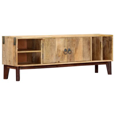 vidaXL Mobile Porta TV 130x30x46 cm in Legno Massello di Mango Grezzo