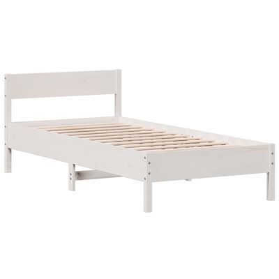 vidaXL Letto senza Materasso Bianco 90x200 cm Legno Massello di Pino