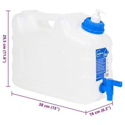 vidaXL Contenitore Acqua Rubinetto e Dispenser Sapone 10 L in Plastica