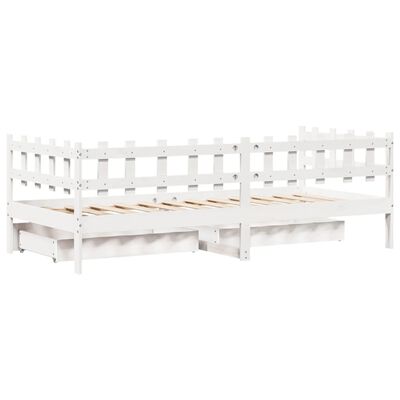 vidaXL Dormeuse con Cassetti Bianco 90x200 cm Legno Massello di Pino