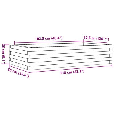 vidaXL Fioriera da Giardino 110x60x23 cm in Legno Massello di Douglas